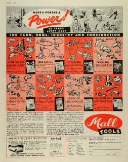 1955 Ad Mall Tool Co Portable Power Tools Farm Construction Industrial Equipment   Original Print Ad  