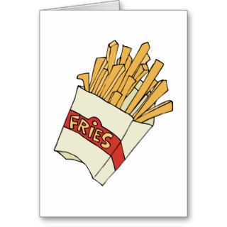 French Fries Junk Snack Food Cartoon Art Greeting Cards