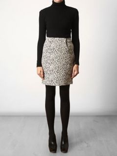 Rhie Leopard Print Stretch Knit Skirt