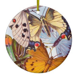 Vintage Butterfly Collage Ornament