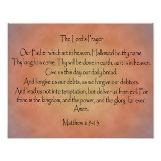 The Lord's Prayer, Orange Vintage Background Posters