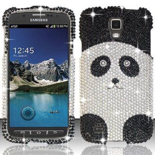 SAMSUNG GALAXY S4 ACTIVE i537 i9295 (AT&T) FULL DIAMOND PANDA BEAR FPD DESIGN FROM [TRIPLE 8 ACCESSORIES] Cell Phones & Accessories