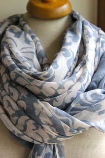 stone wash grey and cream scarf by the forest & co