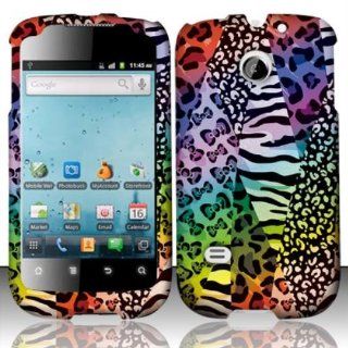 For Huawei Ascend 2 M865 (Cricket) Rubberized Design Cover   Rainbow Safari Cell Phones & Accessories