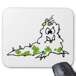 Irish Shamrock Cartoon Slug Monster Mouse Mats