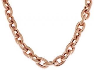 Bronzo Italia 18 Polished & Textured Rolo Link Necklace —