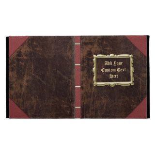 Faux Vintage Leather Book Look iPad Folio Case