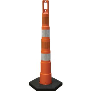 Plasticade Navicade Traffic Channelizing Cone - 4in. High Intensity Prismatic Sheeting, Model# 650R1-O-4-HIP-A  Traffic Cones