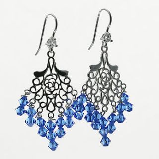 aquamarine chandelier silver earrings by m by margaret quon
