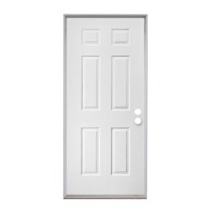 ReliaBilt 6 Panel Prehung Inswing Steel Entry Door (Common 36 in x 80 in; Actual 37 in x 81 in)