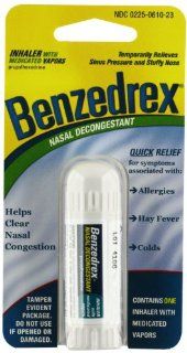 Benzedrex Nasal Decongestant Inhaler Health & Personal Care
