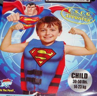 Big Time Swim Muscle Man Swim Vest   Superman   Child 30   50 lbs  Life Jackets And Vests  Sports & Outdoors