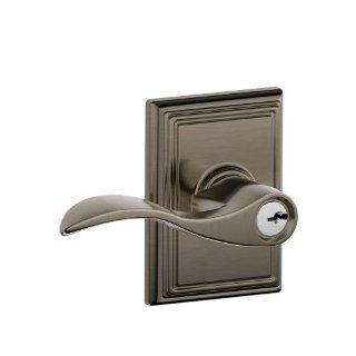 Schlage F51ACC620ADD Addison Collection Accent Keyed Entry Lever, Antique Pewter   Entry Door Levers  