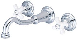 Pioneer 3BR620 BN Two Handle Lavatory Wall mount Vessel Filler, PVD Brushed Nickel Finish   Touch On Bathroom Sink Faucets  
