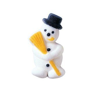Winter Christmas Snowman Sugar Decorations Cookie Cupcake Cake 12 Count Grocery & Gourmet Food