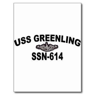 USS GREENLING (SSN 614) POSTCARD