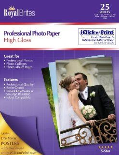 Royal Brites Professional Glossy Photo Paper, 8.5 x 11 Inches, Pack of 25 (46298)  Photo Quality Paper 