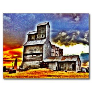 Rural Montana Country Grain Elevator Farmers Gift Postcard