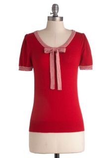 Barista in the City Top in Red  Mod Retro Vintage Sweaters