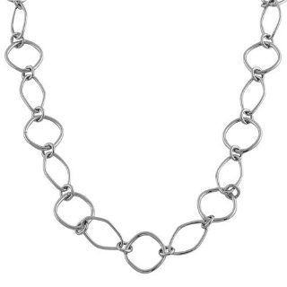 14 Karat White Gold Oval Link Chain (18 inch) Jewelry