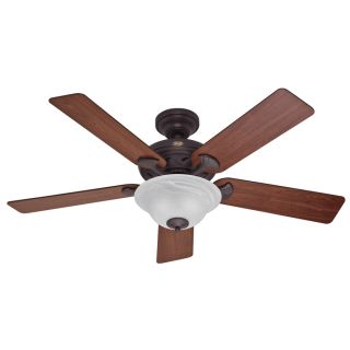 Hunter The Brookline 52 in New Bronze Downrod or Flush Mount Ceiling Fan with Light Kit
