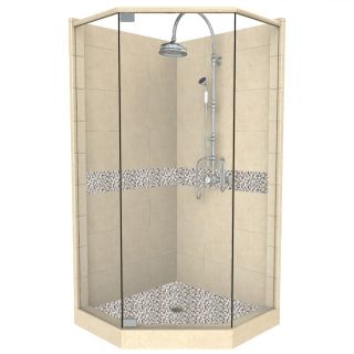 American Bath Factory Java 86 in H x 42 in W x 42 in L Medium with Java Accent Neo Angle Corner Shower Kit