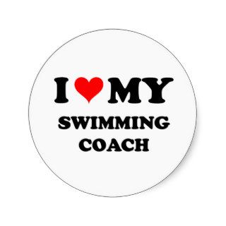 I Love My Swimming Coach Stickers