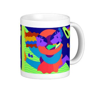 Abstract art colorful dance couple mug