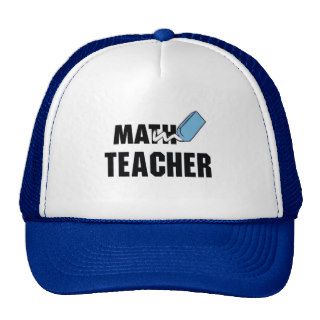 Funny Math Teacher Blue Eraser Mesh Hat