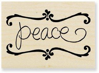 Peace Bracket Wood Mounted Rubber Stamp (H239)