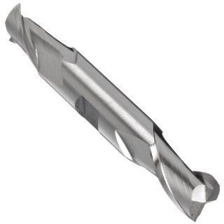 YG 1 E1050 High Speed Steel (HSS) Square Nose End Mill, Double End, Weldon Shank, Uncoated (Bright) Finish, 30 Deg Helix, 2 Flutes, 4.5" Overall Length, 0.53125" Cutting Diameter, 0.625" Shank Diameter