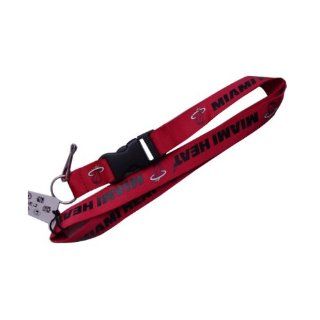 NBA Miami Heat Sports Collegiate Team Logo Clip Lanyard Keychain Id Ticket Holder Red  Sports Related Key Chains  Sports & Outdoors