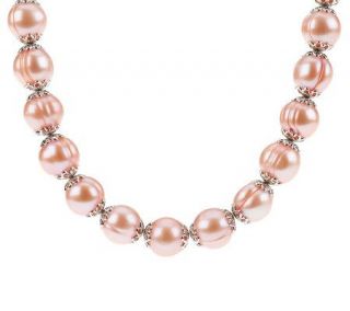 Honora Cultured Pearl 8.0mm Sterling Flower Cap Necklace 