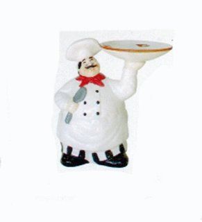Fat Italian chef with Tray Kitchen decor counter Top Figurine   Nativity Figurine Sets