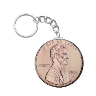 2005 Lincoln Memorial 1 cent copper coin money Key Chains