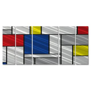 All My Walls Metallic Mondrian II by Ash Car 5 Piece Painting Print