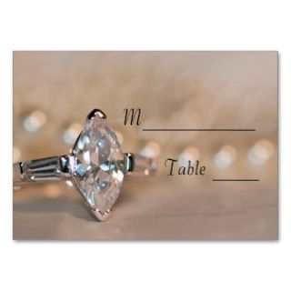Marquise Diamond Ring Wedding Place Card Business Card Templates