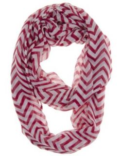 Cotton Cantina Soft Chevron Sheer Infinity Scarf (Red/White)