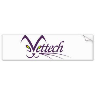 Vettech bumper sticker in white for vet tech