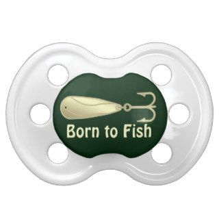 Fishing Spoon Lure Fishing Funny Born To Fish Baby Pacifier