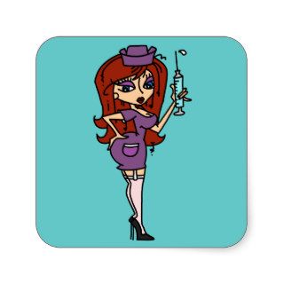 Red Hair Sexy Nurse T shirts and Gifts Stickers