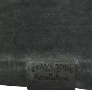 Brave Soul Mens Maurice Acid Wash Print T Shirt   Navy      Clothing