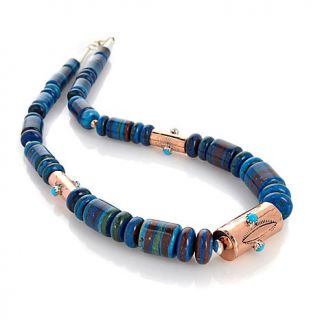 Chaco Canyon Southwest Rainbow Calsilica and Turquoise 2 Tone Necklace