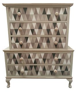 upcycled geometric chest of drawers by green in mind