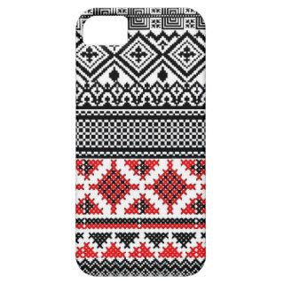 Red and Black Aztec Pattern iPhone 5/5S Case