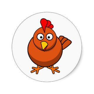 Chico the Chicken Rooster Cartoon Bird Round Stickers