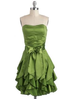 Who Wants to Be a Frillionaire Dress in Olive  Mod Retro Vintage Dresses