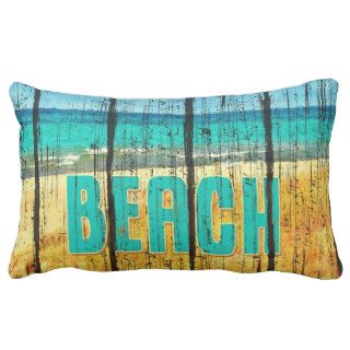 Wood Beach Sign Style Pillows