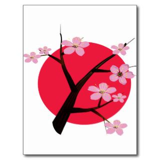 Japanese Cherry Blossom Tattoo Postcard