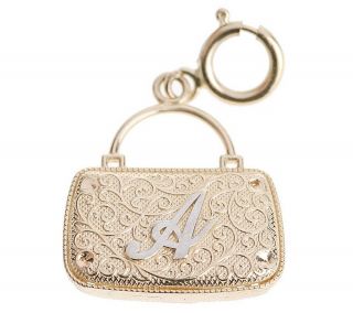 Two tone Initial Handbag Charm 14K Gold  —